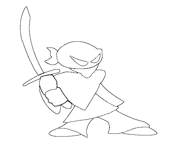 Dibujo de Ninja en posición para Colorear