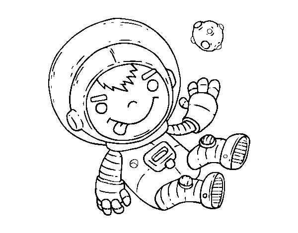 Dibujo de Niño astronauta para Colorear