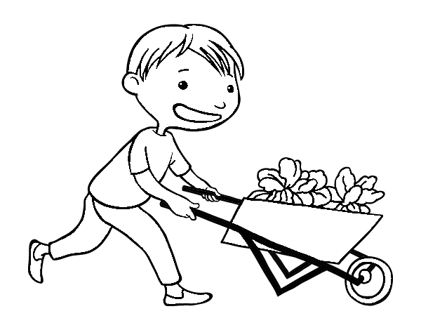 Dibujo de Niño con carro para Colorear - Dibujos.net