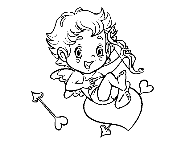 Dibujo de Niño Cupido para Colorear