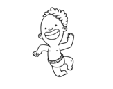 Dibujo de Niño dando un salto para colorear