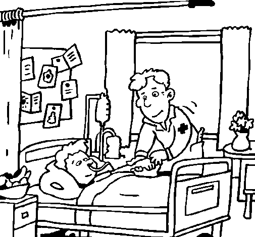 Dibujo de Niño hospitalizado para Colorear