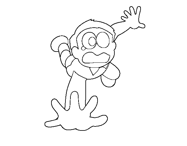 Dibujo de Nobita cayéndose para Colorear