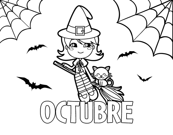 Dibujo de Octubre para Colorear - Dibujos.net