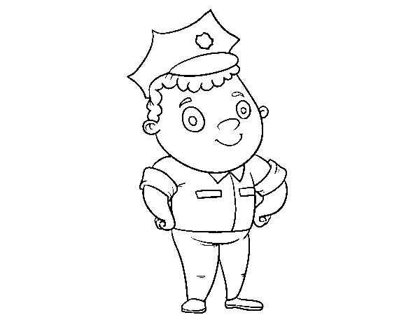 Dibujo de Oficial de policía para Colorear