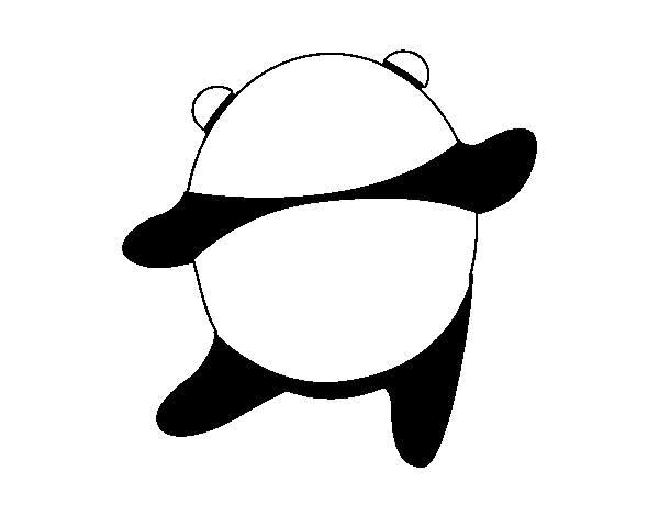 Dibujo de Panda bailando para Colorear