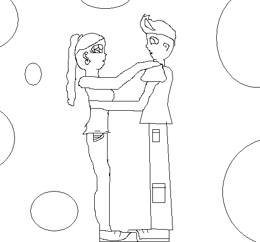 Dibujo de Pareja de enamorados 4 para Colorear