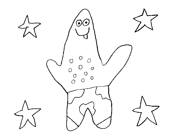 Dibujo de Patricio con estrellas para Colorear