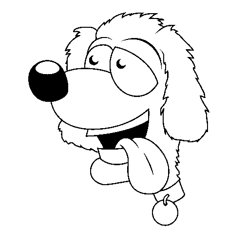 Dibujo de Perro con la lengua fuera II para Colorear