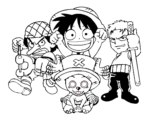 Dibujo de Personajes One Piece para Colorear