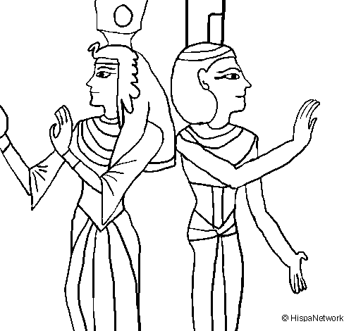 Dibujo de Pintura de la Reina Nefertari para Colorear