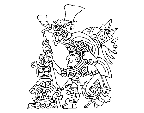 Dibujo de Pintura prehispánica para Colorear