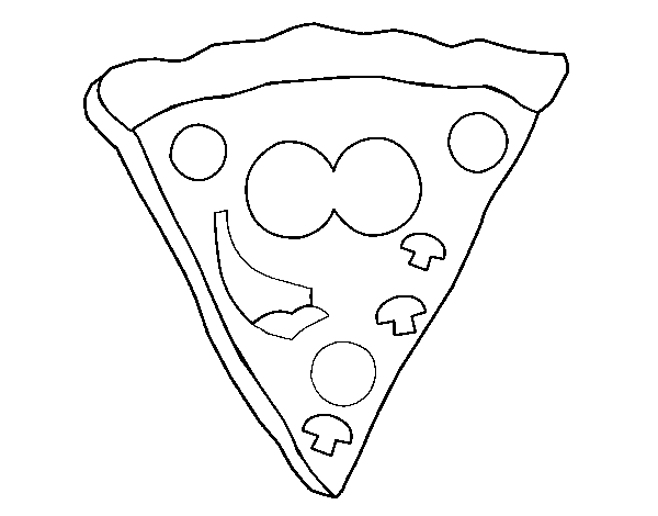 Dibujo de Pizza feliz para Colorear