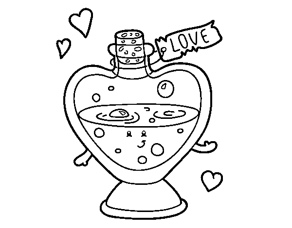 Dibujo de Pócima de amor para Colorear