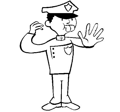 Dibujo de Policía de tráfico para Colorear