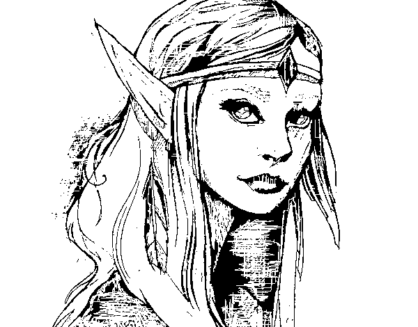 Dibujo de Princesa elfo para Colorear