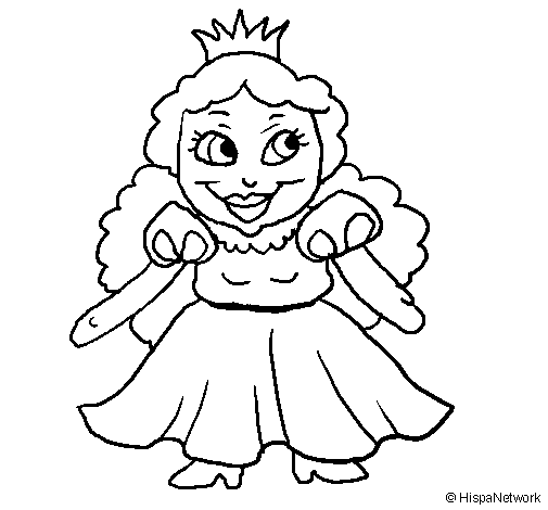 Dibujo de Princesa pequeña para Colorear