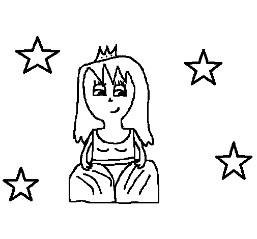 Dibujo de Princesa risueña 1 para Colorear