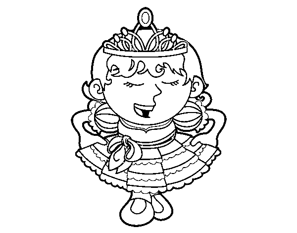 Dibujo de Princesa saludando para Colorear