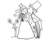 Dibujo de Príncipes recién casados