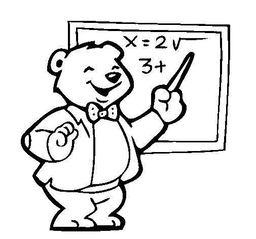 Dibujo de Profesor oso para Colorear