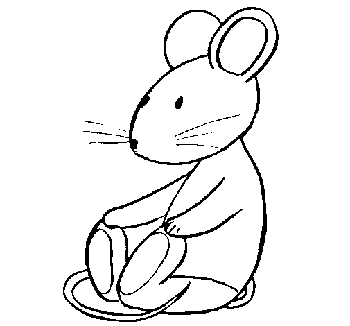 Dibujo de Rata sentada para Colorear