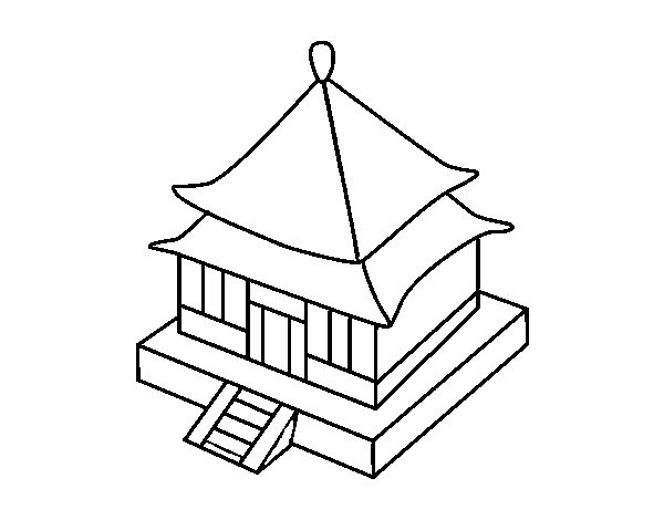 Dibujo de Residencia japonesa para Colorear
