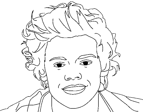 Dibujo de Retrato de Harry Styles para Colorear