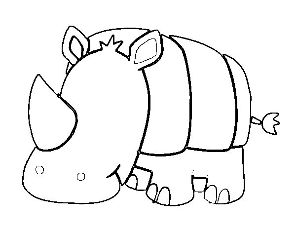 Dibujo de Rinoceronte bebé para Colorear