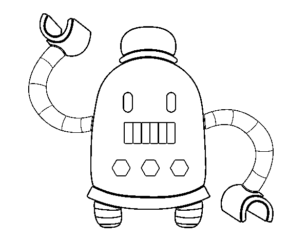 Dibujo de Robot con largos brazos para Colorear