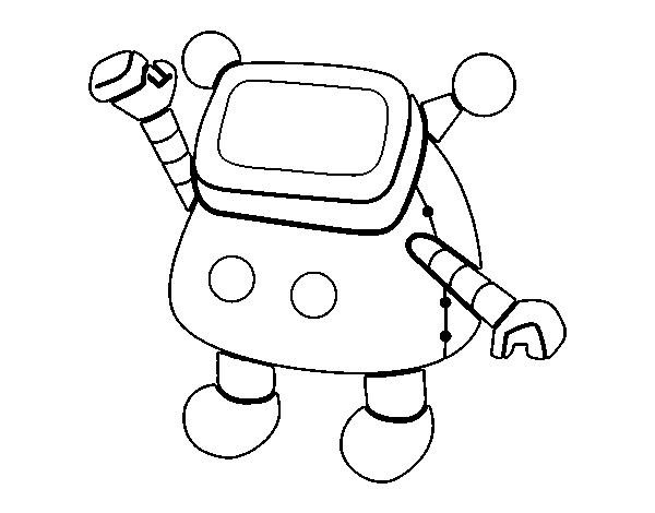 Dibujo de Robot saludando para Colorear