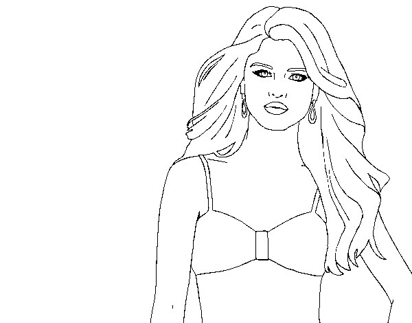 Dibujo de Selena Gomez para Colorear