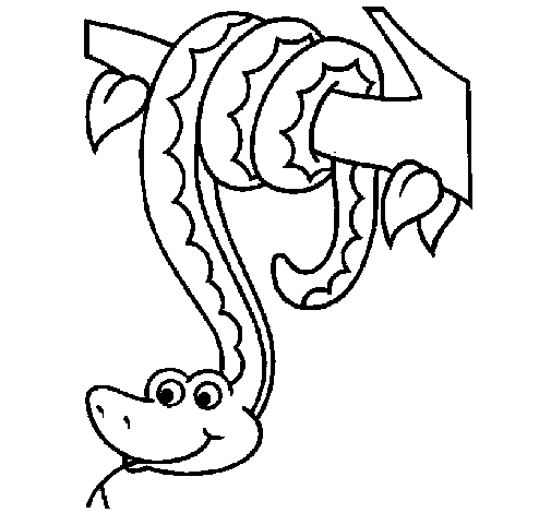 Dibujo de Serpiente colgada de un árbol para Colorear
