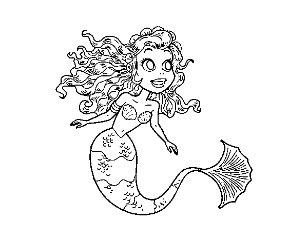 Dibujo de Sirena manga para Colorear