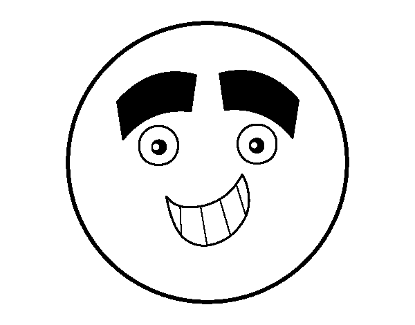 Dibujo de Smiley con cejas grandes para Colorear