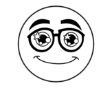 Dibujo de Smiley con gafas para colorear