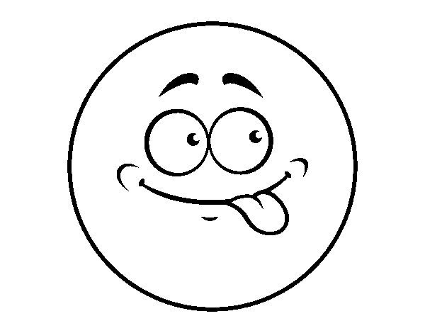 Dibujo de Smiley sacando la lengua  para Colorear