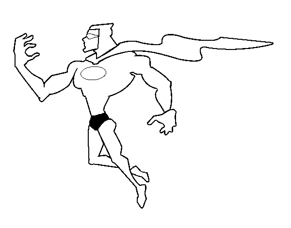 Dibujo de Superhéroe poderoso para Colorear