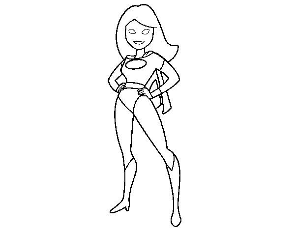 Dibujo de Superheroina para Colorear