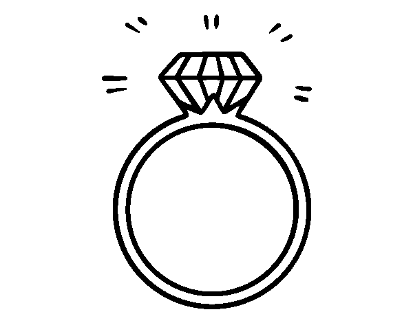 Dibujo de Un anillo de compromiso para Colorear