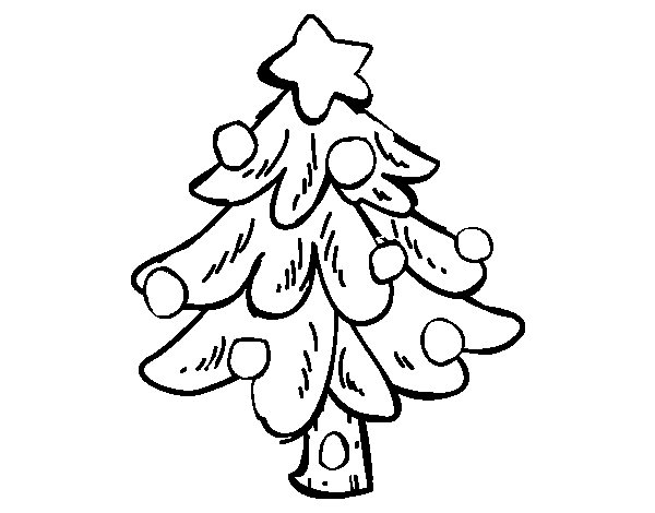 Dibujo de Un árbol Navidad para Colorear
