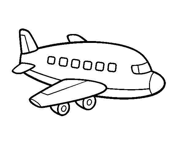 Dibujo de Un avión de pasajeros para Colorear