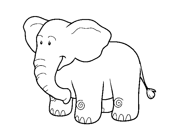 Dibujo de Un elefante africano para Colorear