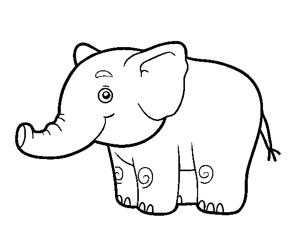 Dibujo de Un elefantito para Colorear