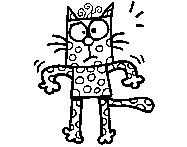 Dibujo de Un gato con lunares para Colorear