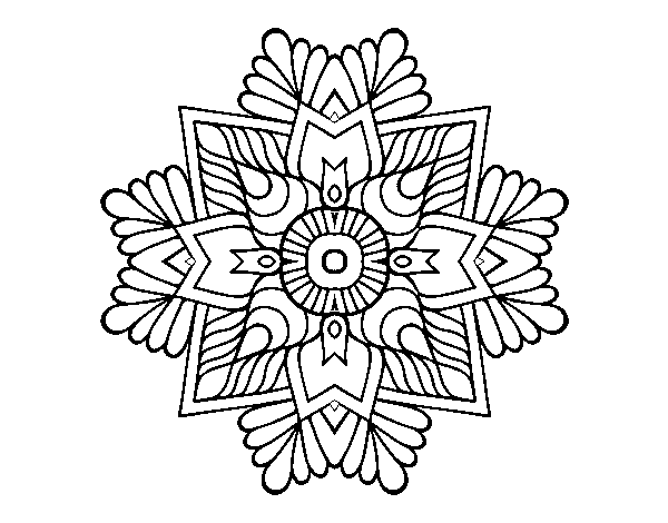 Dibujo de Un mandala mosaico para Colorear