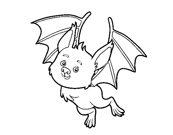 Dibujo de Un murciélago simpático para Colorear