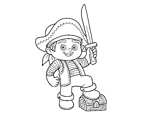 Dibujo de Un niño pirata para Colorear