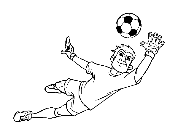 Dibujo de Un portero de fútbol para Colorear