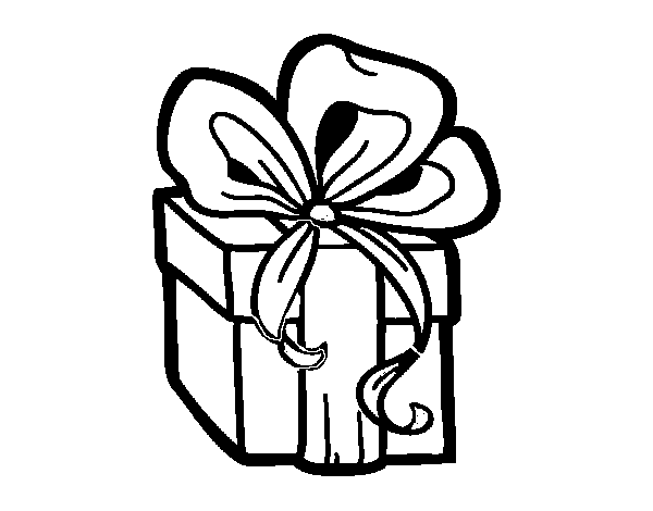Dibujo de Un regalo de Navidad para Colorear